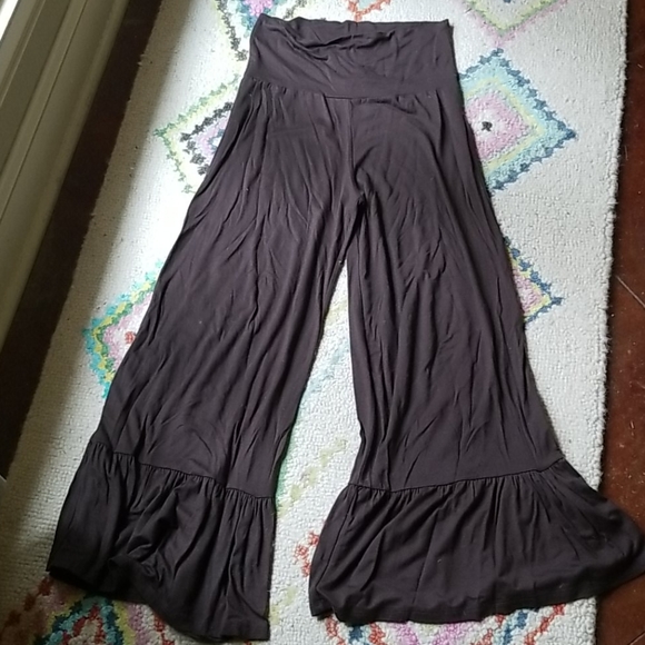 Pastels Pants & Jumpsuits Super Comfy Brown Ruffle Hem Lounge Pants